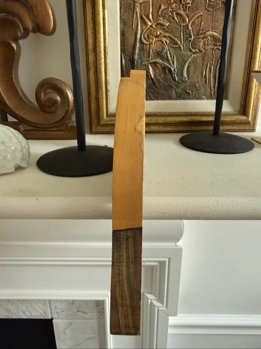 Vintage 80s 90s Wooden Cat Shelf Sitter